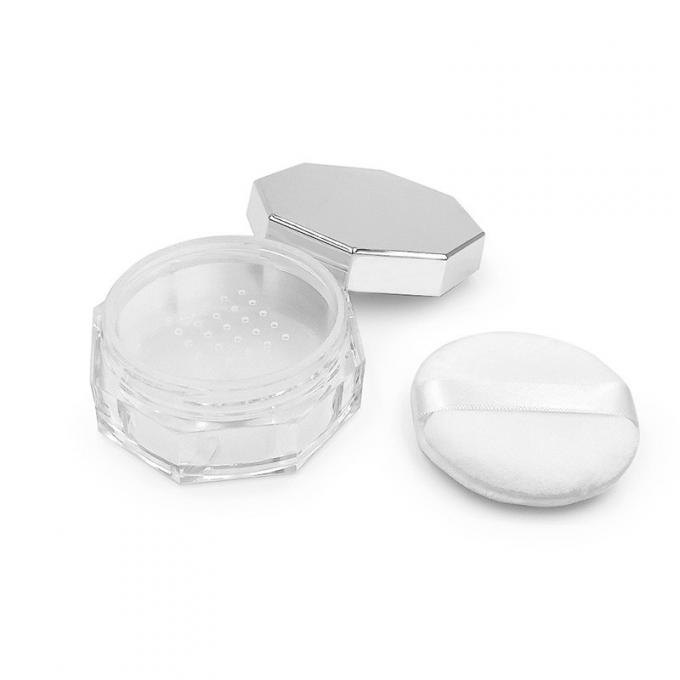 Round Transparent Loose Powder Case with Twist to Open Lid 15g Capacity Customizable Logo 2