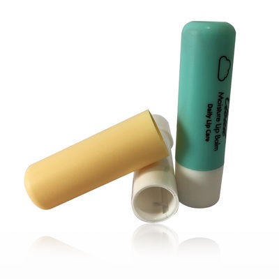 SGS Certificado Embalagens de plástico vazios de bálsamo labial 3.8g Forma redonda Cor verde