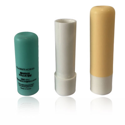 SGS Certificado Embalagens de plástico vazios de bálsamo labial 3.8g Forma redonda Cor verde