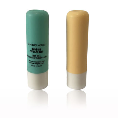 SGS Certificado Embalagens de plástico vazios de bálsamo labial 3.8g Forma redonda Cor verde