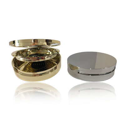 Caixa de pó compacta e vazia de ouro personalizada com tamanho de panela de 59 mm