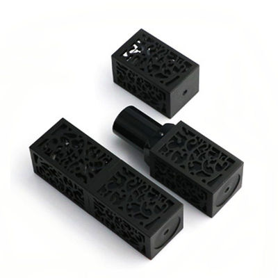3.8g tubo de embalagem de batom preto quadrado tubo de batom 23*74mm tamanho