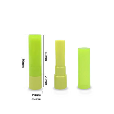 Tubo de bálsamo labial de plástico verde personalizável de 19*80mm