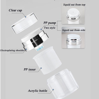 Popular Fundação de Prensa Acrílica Garrafa Creme facial de camada dupla Garrafas de Creme para Olhos