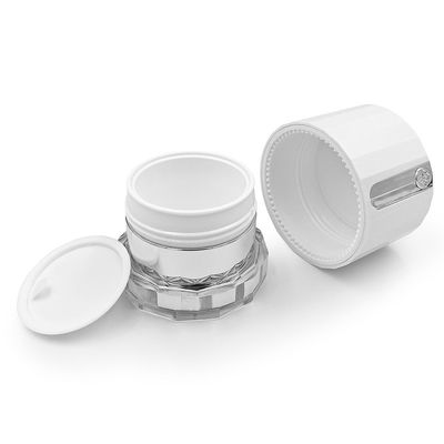 Jar de creme cosmético transparente de 50g com logotipo de diamante Jar de embalagem acrílica personalizada
