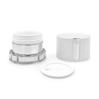 Jar de creme cosmético transparente de 50g com logotipo de diamante Jar de embalagem acrílica personalizada