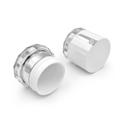 Jar de creme cosmético transparente de 50g com logotipo de diamante Jar de embalagem acrílica personalizada