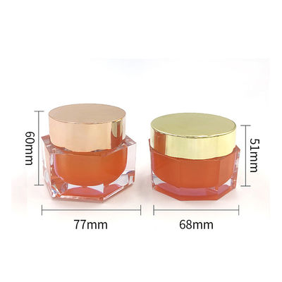 Garrafa de cosméticos transparente acrílica à prova de vazamento Garrafa de diamante para creme de cuidados com a pele - 50g