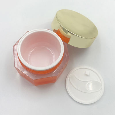 Garrafa de cosméticos transparente acrílica à prova de vazamento Garrafa de diamante para creme de cuidados com a pele - 50g