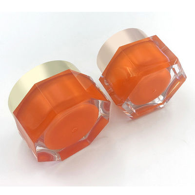 Garrafa de cosméticos transparente acrílica à prova de vazamento Garrafa de diamante para creme de cuidados com a pele - 50g