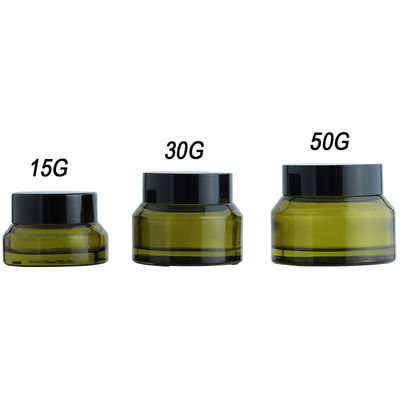 Botão de embalagem cosmética de vidro redondo com serigrafia de seda