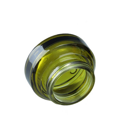 Botão de embalagem cosmética de vidro redondo com serigrafia de seda