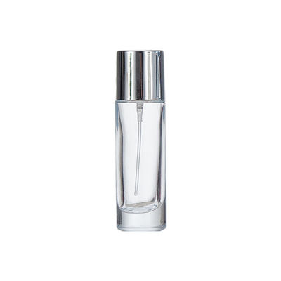 Garrafa de vidro transparente com tampa de parafuso 100 ml Forma redonda Design simples