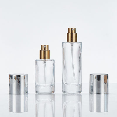 Garrafa de vidro transparente com tampa de parafuso 100 ml Forma redonda Design simples