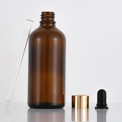 100 ml Fundação de vidro transparente garrafa redonda tampa de goteador embalagem cosmética com amostra gratuita