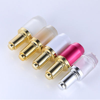 Bottle de fundação de vidro transparente redondo Design simples Impressão de tela de seda Embalagens cosméticas